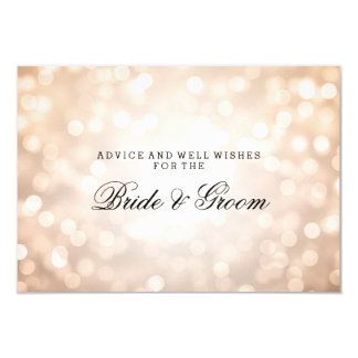Wedding Advice Card Copper Glitter Lights