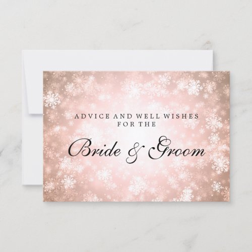 Wedding Advice Card Copper Winter Wonderland