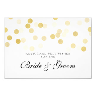 Wedding Advice Card Faux Gold Foil Glitter Lights