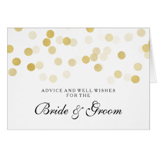 Wedding Advice Card Faux Gold Foil Glitter Lights