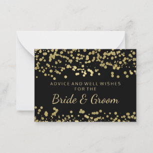 Wedding Advice Card Gold Foil Look Confetti