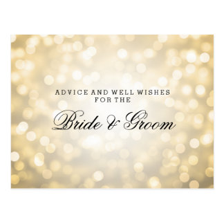 Wedding Advice Card Gold Glitter Lights