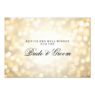Wedding Advice Card Gold Glitter Lights