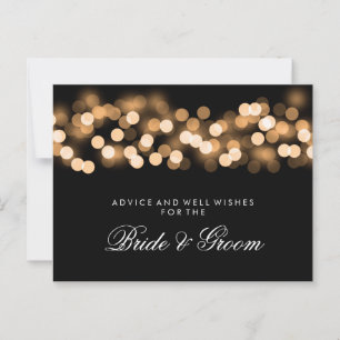 Wedding Advice Card Gold Hollywood Glam