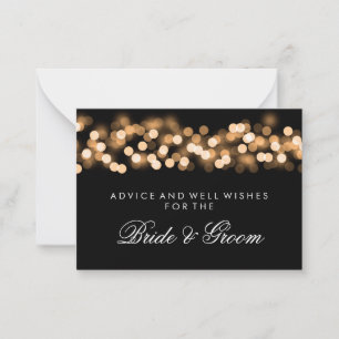 Wedding Advice Card Gold Hollywood Glam