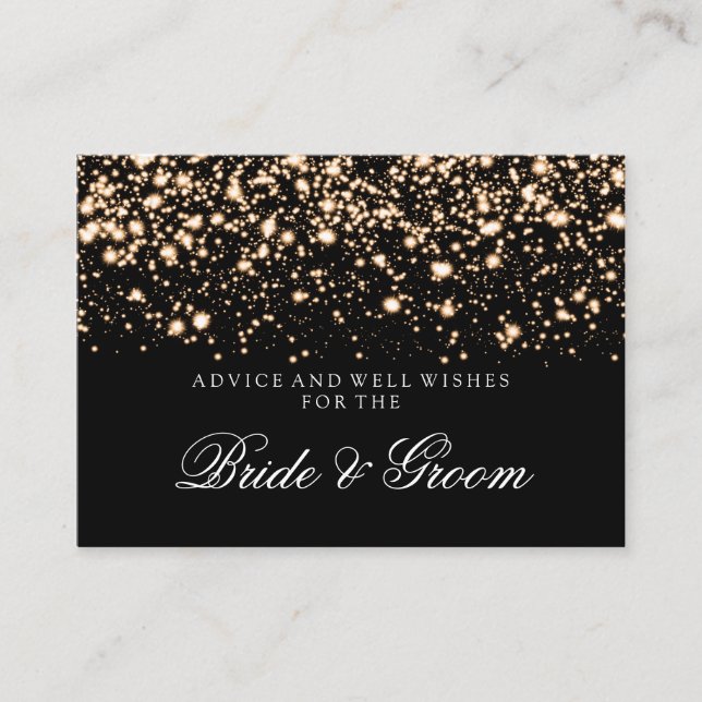 Wedding Advice Card Gold Midnight Glam (Front)
