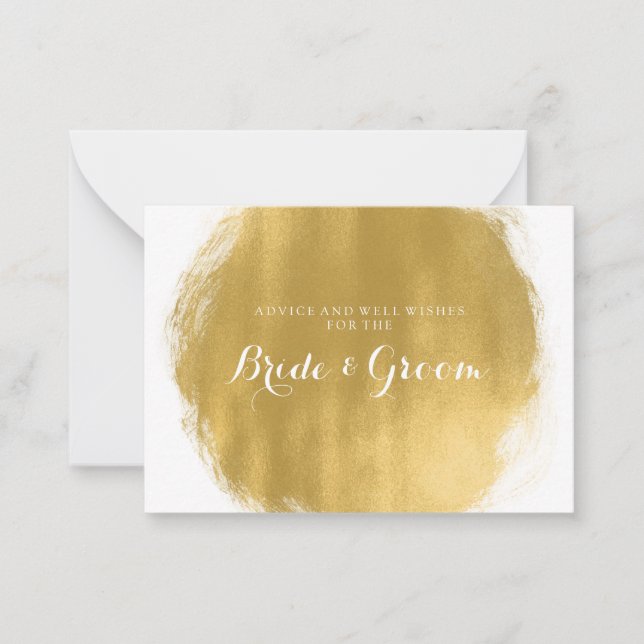 Wedding Advice Card Gold Paint Look (Front)