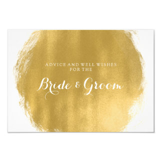 Wedding Advice Card Gold Paint Look