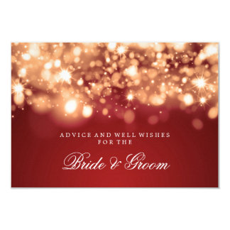 Wedding Advice Card Gold Sparkling Lights
