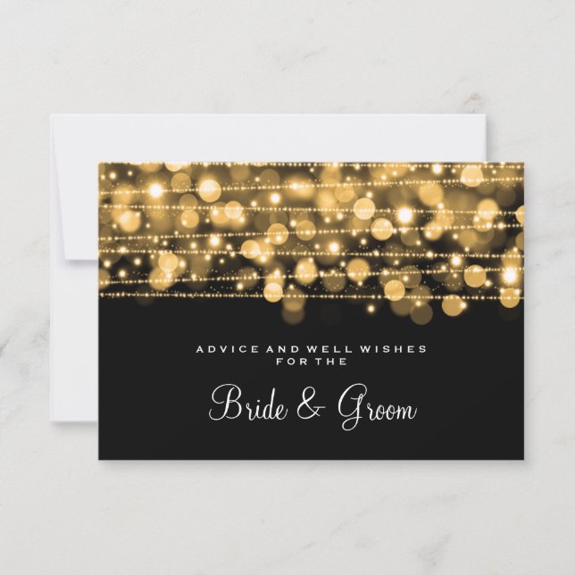 Wedding Advice Card Party Sparkles Gold (Front)