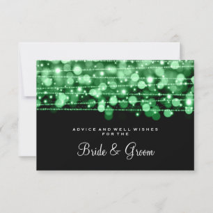 Wedding Advice Card Party Sparkles Green