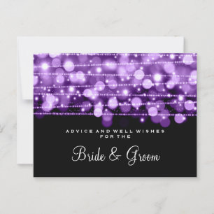 Wedding Advice Card Party Sparkles Purple