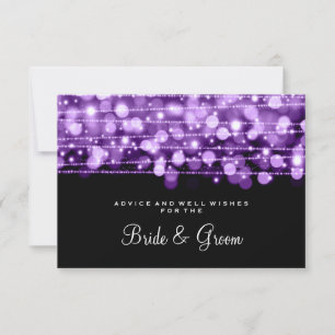 Wedding Advice Card Party Sparkles Purple