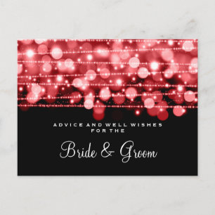 Wedding Advice Card Party Sparkles Red