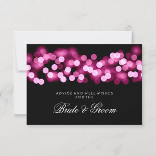 Wedding Advice Card Pink Hollywood Glam