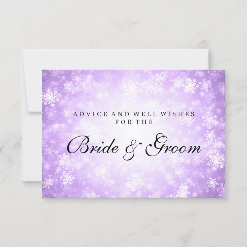 Wedding Advice Card Purple Winter Wonderland