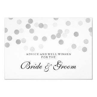 Wedding Advice Card Silver Foil Glitter Lights