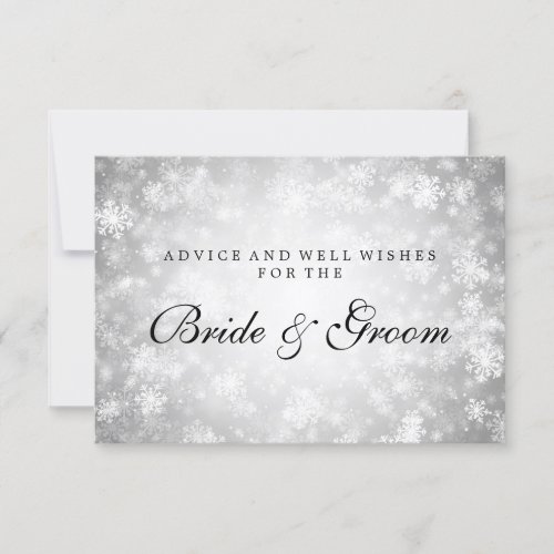 Wedding Advice Card Silver Winter Wonderland