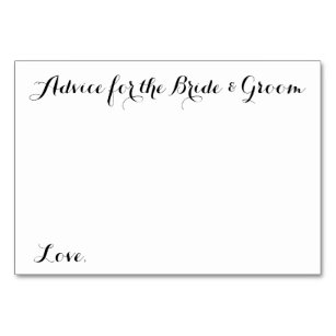 Wedding Advice Cards Zazzle Wedding Advice Cards For The Bride Groom