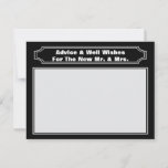 Wedding Advice Cards For Bride & Groom<br><div class="desc">Wedding Advice Cards for the Bride and Groom. Double sided modern black and white design with white text and gray decorative elements. Provide your guests with these keepsake memory wedding cards.</div>