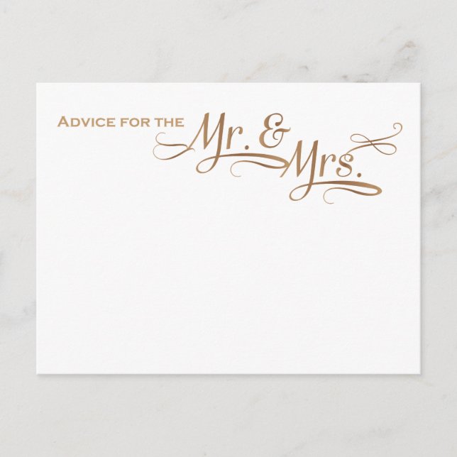Wedding Advice for the Mr and Mrs gold font (Front)