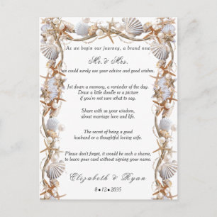Wedding Advice Good Wishes Seashells Pearls   Card