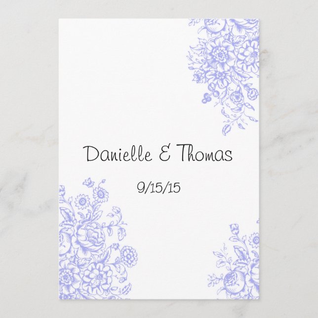 Wedding Advice, Lavender Flowers Comment Advice Card (Front)