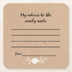 Wedding Advice Paper Coaster