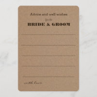 Wedding Advice  | Rustic Kraft Paper