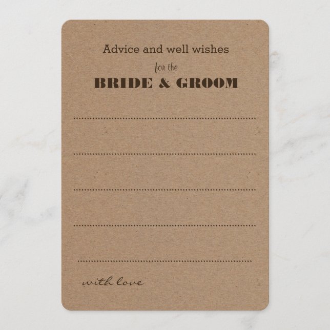 Wedding Advice  | Rustic Kraft Paper (Front)