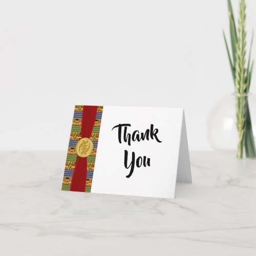 Wedding African Kente K84 Wedding Thank You Note Card