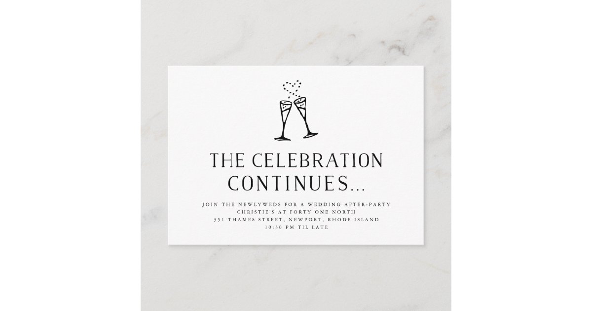Wedding After Party Invitation Insert Card