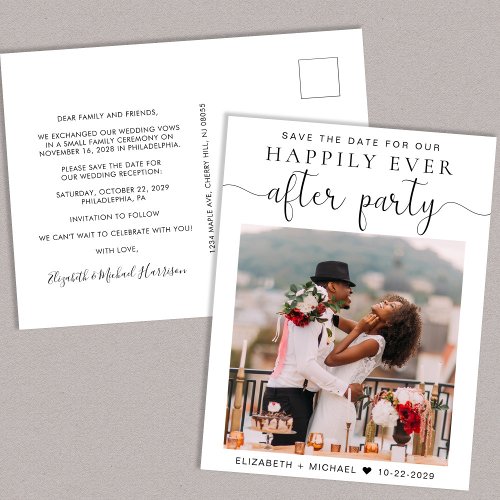 Wedding After Party Photo Reception Save the Date Announcement Postcard