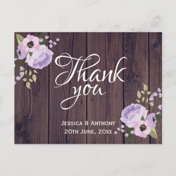 Wedding Aged Wood "thank You" Postcard by visionsoflife at Zazzle