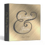 Wedding Album, Fancy Monogram & Name, Brushed Gold 3 Ring Binder
