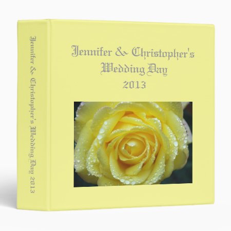 Wedding Album Lemon Yellow Custom Photo Rose Binde 3 Ring Binder