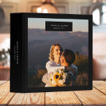 Wedding Album Modern Minimal Stylish Black 3 Ring Binder<br><div class="desc">A minimalist stylish wedding album featuring a large photo on a black background with modern typography. The perfect binder to collect memories of your special day!</div>