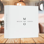 Wedding Album Monogram Elegant Minimalist Memories 3 Ring Binder<br><div class="desc">A minimalist monogram wedding memories album with elegant typography in black on a simple white background. The text can easily be personalized for your special day!</div>