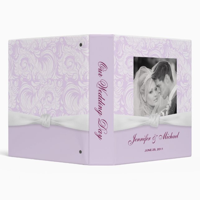 Wedding Album or Planner - Lavender Damask Binder (Background)