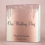 Wedding Album Rose Gold Sparkle Glitter Drips<br><div class="desc">This design may be personalized in the area provided by changing the photo and/or text. Or it can be customized by clicking Personalize this Template and then choosing the click to customize further option and delete or change the color of the background, add text, change the text color or style,...</div>