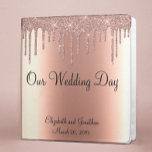 Wedding Album Rose Gold Sparkle Glitter Drips 3 Ring Binder<br><div class="desc">This design may be personalized in the area provided by changing the photo and/or text. Or it can be customized by clicking Personalize this Template and then choosing the click to customize further option and delete or change the color of the background, add text, change the text color or style,...</div>