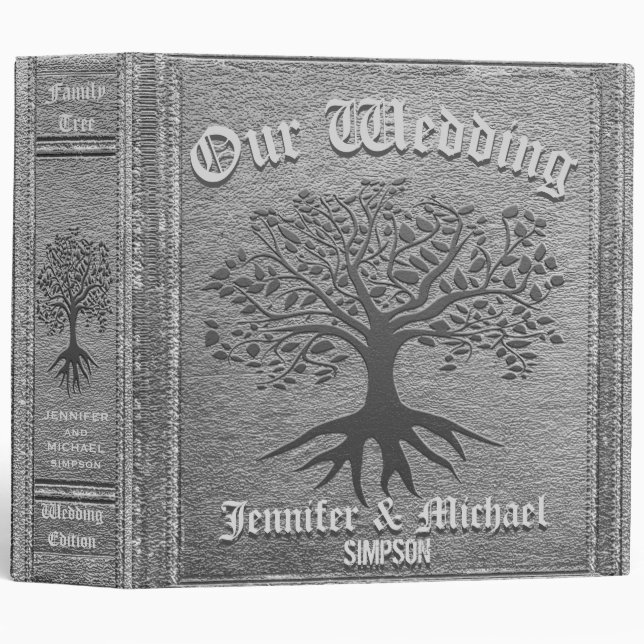 Wedding Album Rustic Silver Binder (Front/Spine)