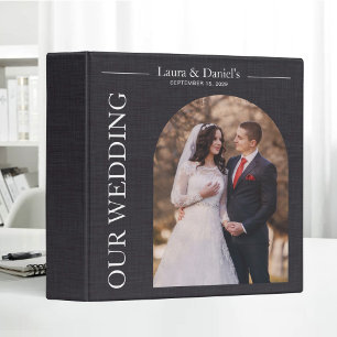Wedding Albums Black Linen Texture Photos 3 Ring Binder
