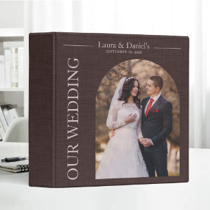 Wedding Albums Brown Linen Texture Photos 3 Ring Binder