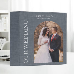 Wedding Albums Gray Linen Texture Photos 3 Ring Binder
