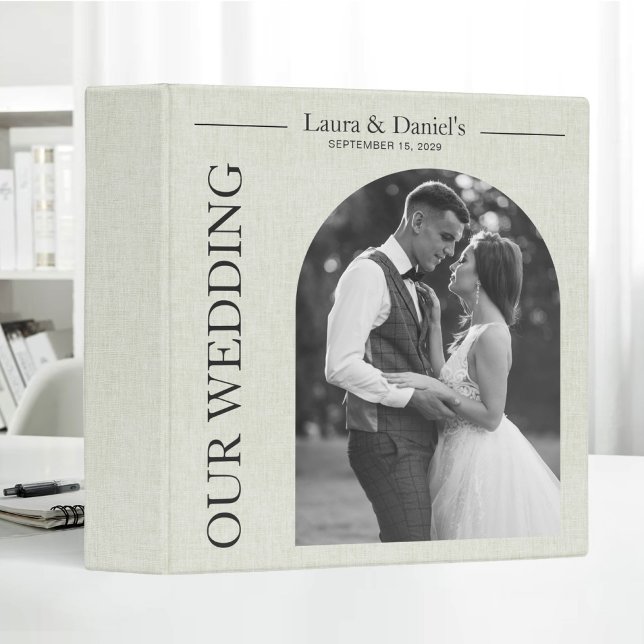 Wedding Albums Nature Linen Personalized Photos 3 Ring Binder (Creator Uploaded)