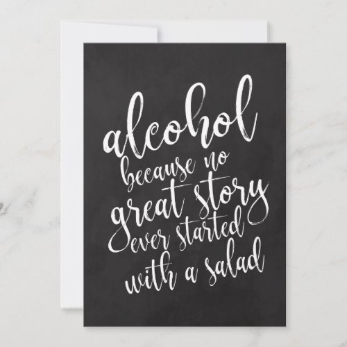 Wedding Alcohol Bar Affordable Chalkboard Sign Invitation