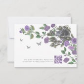 Wedding Alice In Wonderland Cheshire Cat & Florals RSVP Card (Back)