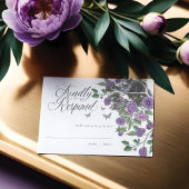 Wedding Alice In Wonderland Cheshire Cat & Florals RSVP Card