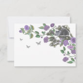 Wedding Alice In Wonderland Cheshire Cat & Florals RSVP Card (Back)